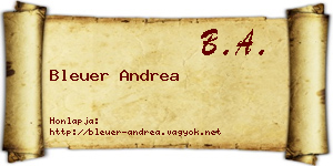 Bleuer Andrea névjegykártya